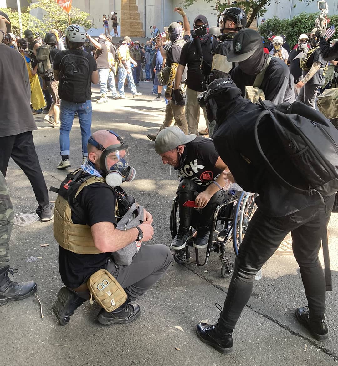 08:22:2020 Portland OR BLM protester maced by proud boys